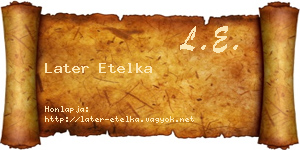 Later Etelka névjegykártya